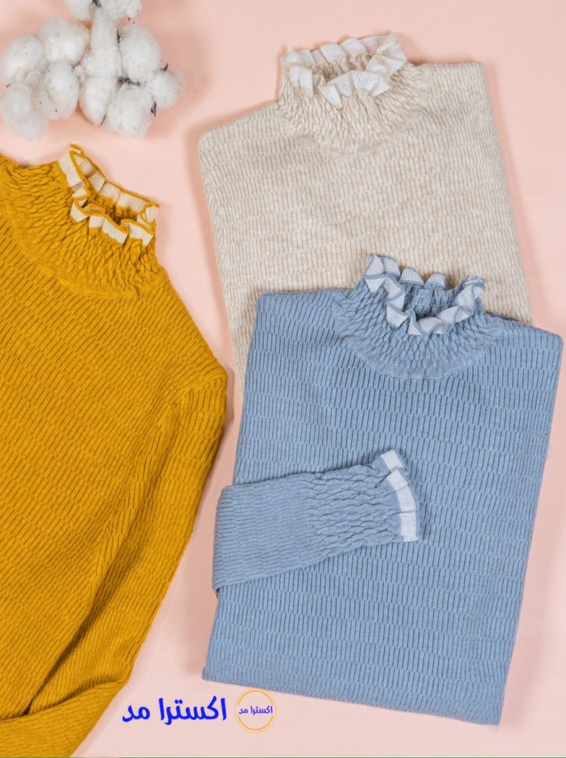 بافت یقه چین دار کد3073