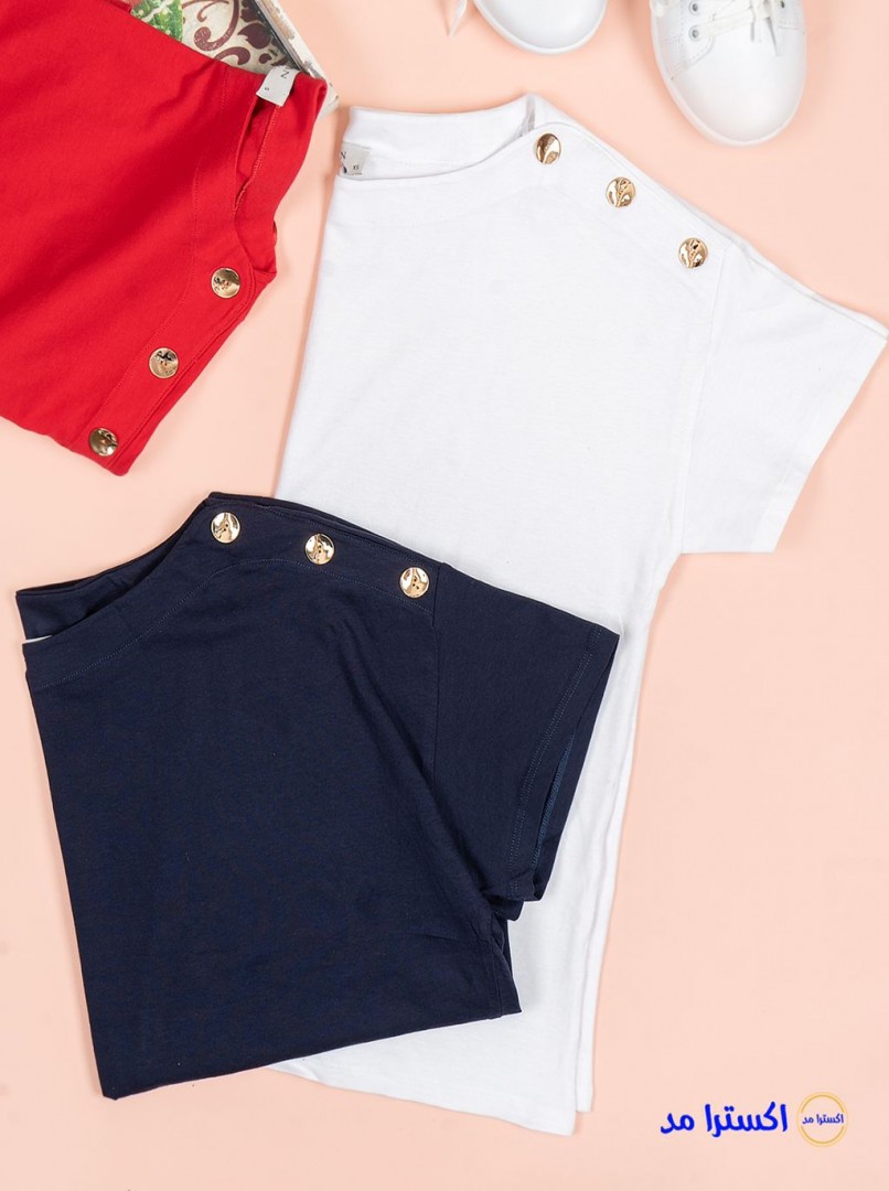 تیشرت سرشانه دکمه کد176