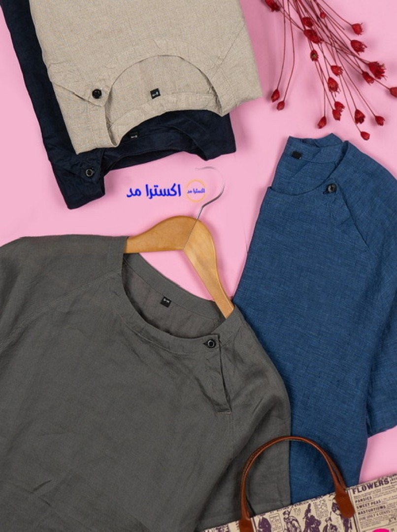 شومیزلینن آستین کوتاه کد554