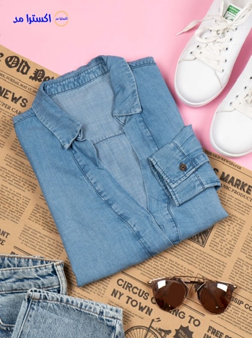 شومیز جین یقهV کد510