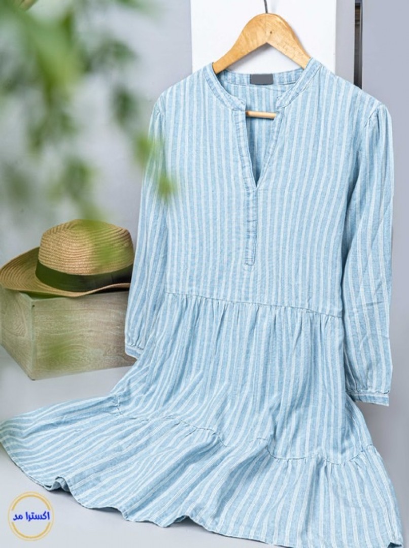 پیراهن لینن راه راه MAX کد136