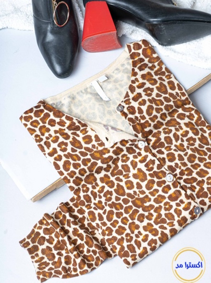 ژاکت بافت پلنگی کد484