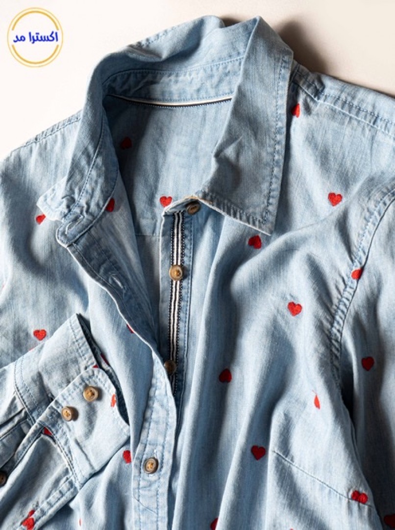 شومیز جین قلبی کد758