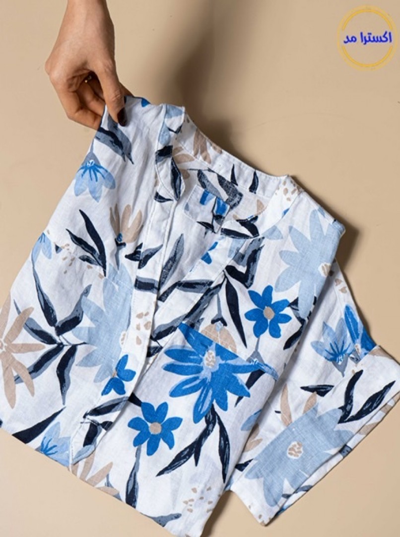 شومیزگلدار لینن  کد734