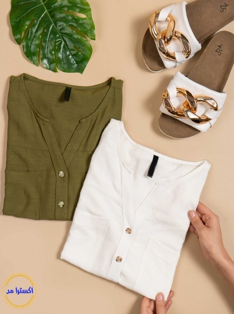 شومیزحلقه ای دوجیب کد1080-1