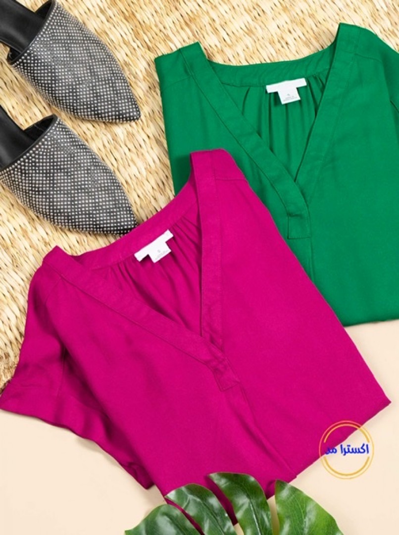 شومیز یقه V کد1465