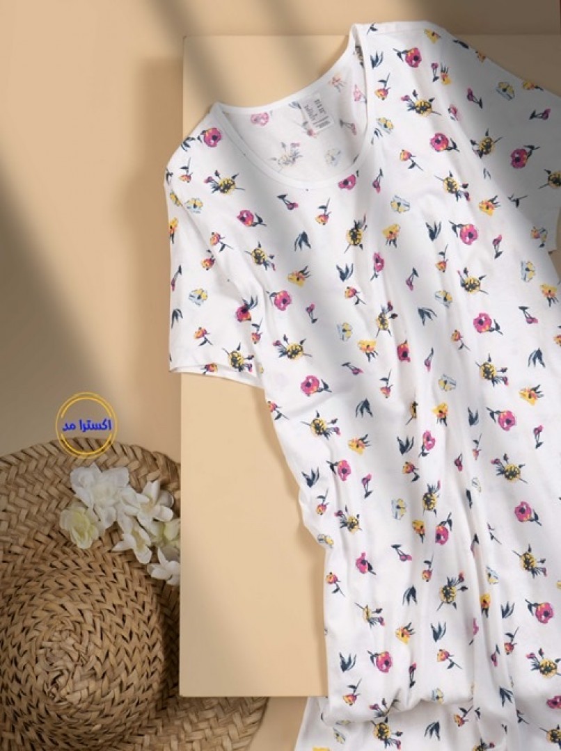 پیراهن آستین کوتاه گلدار کد1483