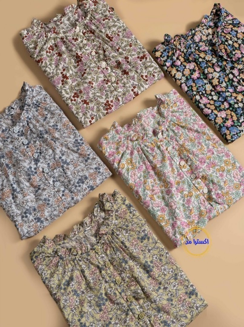 شومیزآستین کوتاه گلدار کد1741