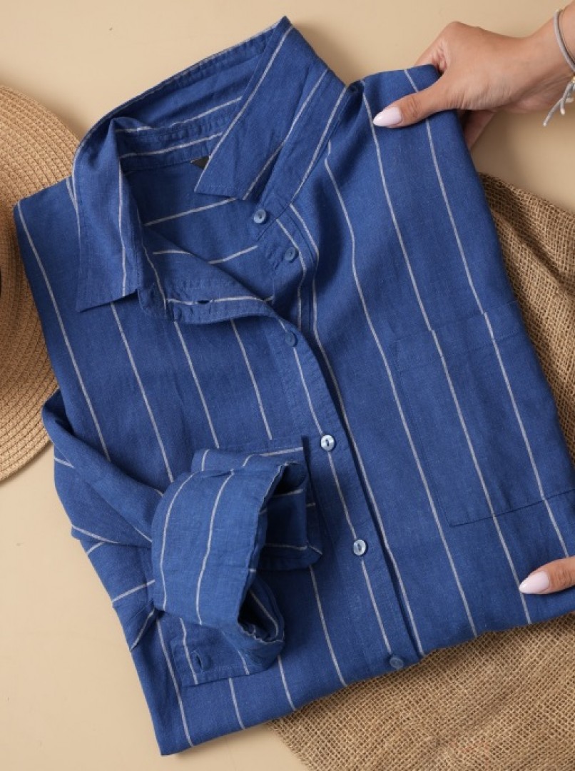 شومیز مانتویی راه راه زنانه کد9678