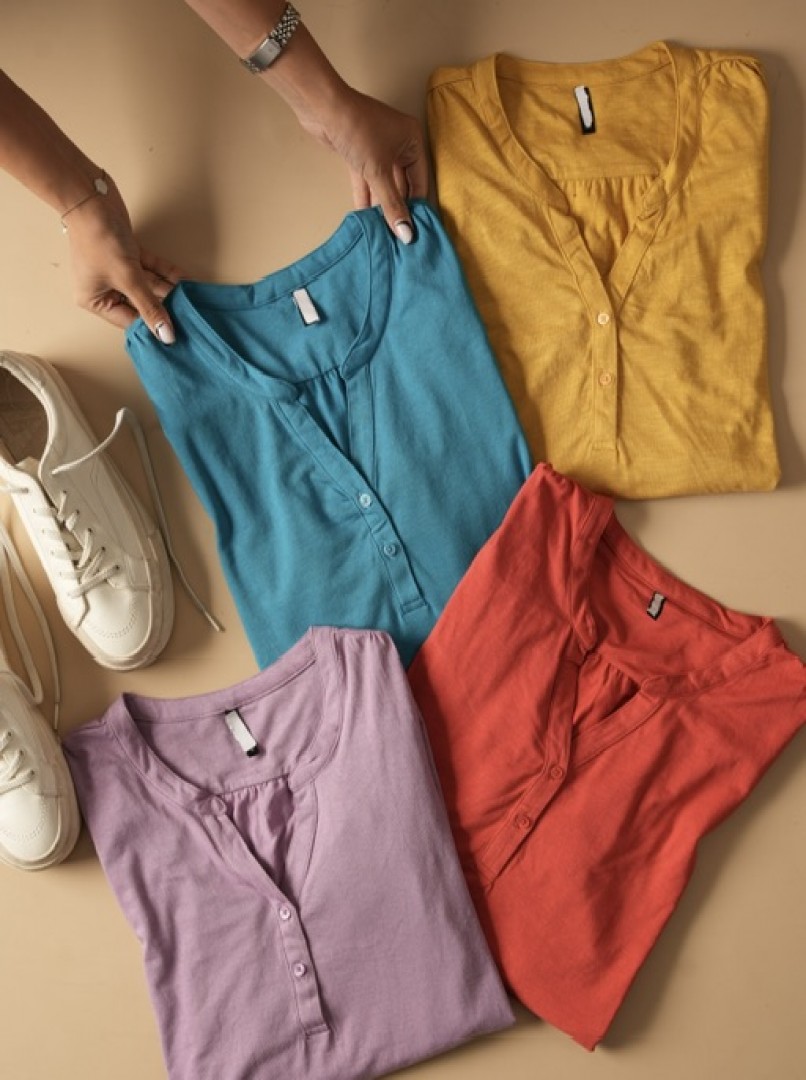 بلوز آستین بلند نخ و پنبه  کد1522