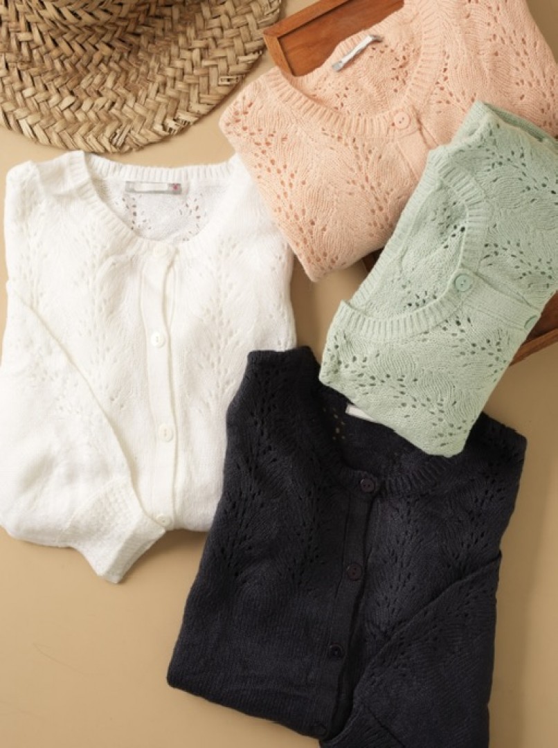 ژاکت بافت مدرن چهار رنگ پاستلی – نرم و شیک کد1651