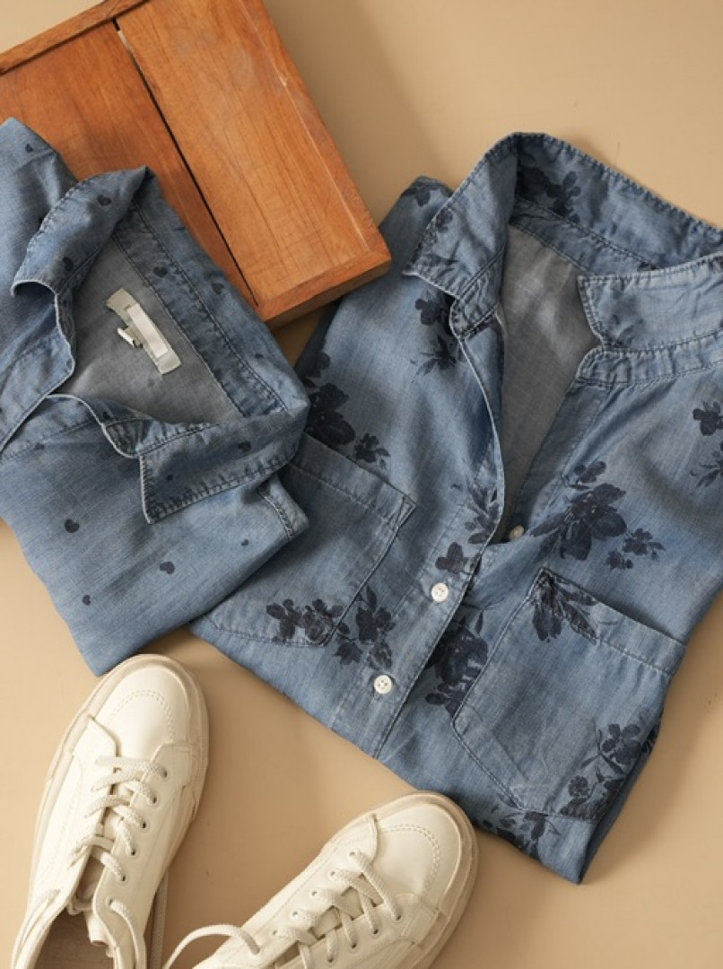 شومیز جین طرحدار  کد1671