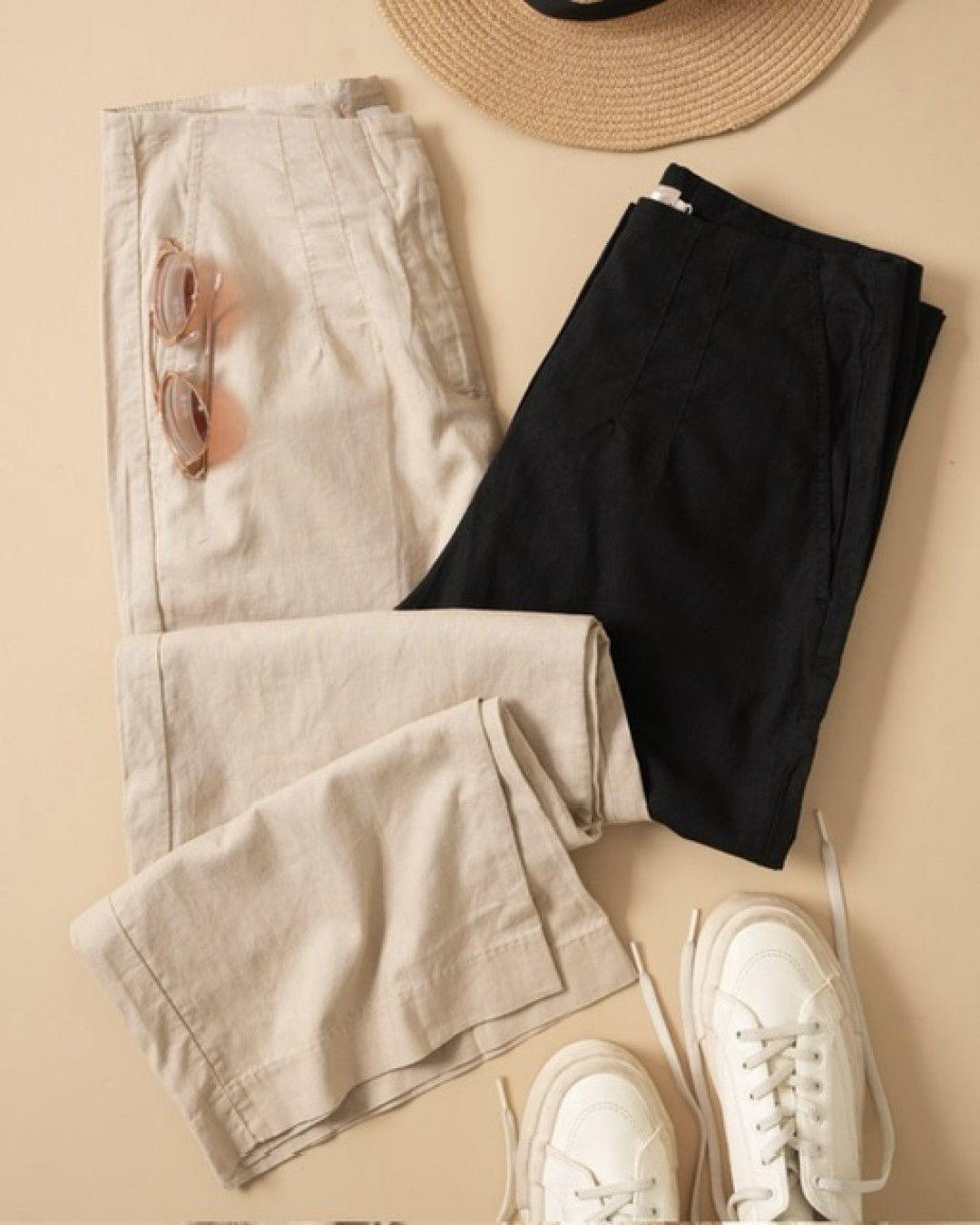 شلوار لینن فاق بلند کد1796