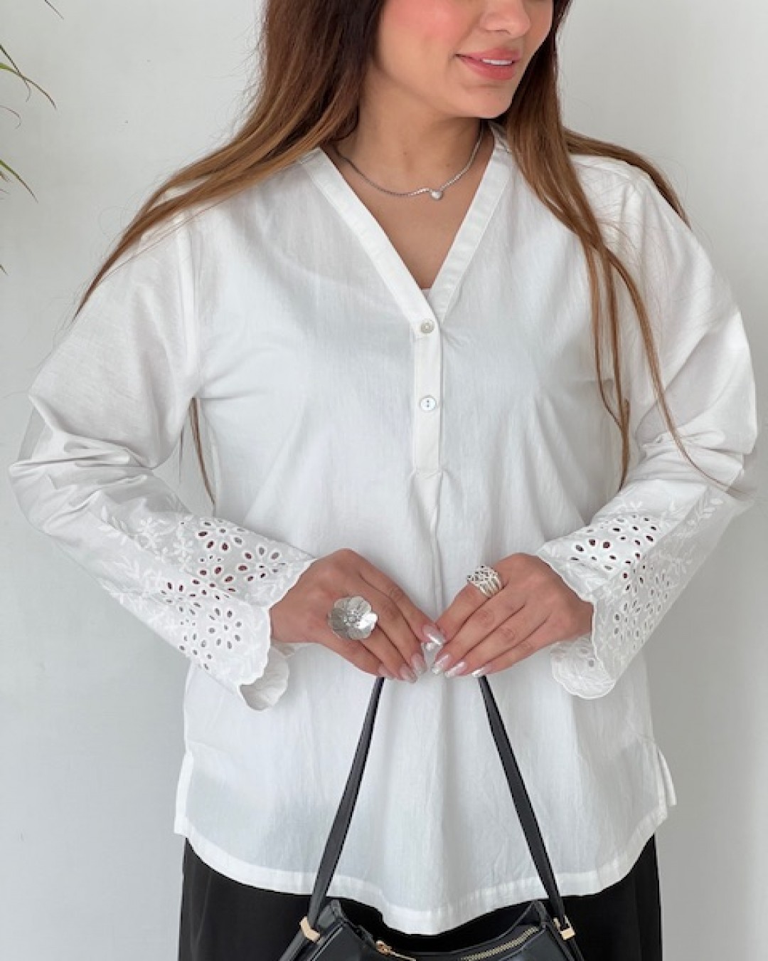 شومیز استین خامه دوزی  کد1798-1