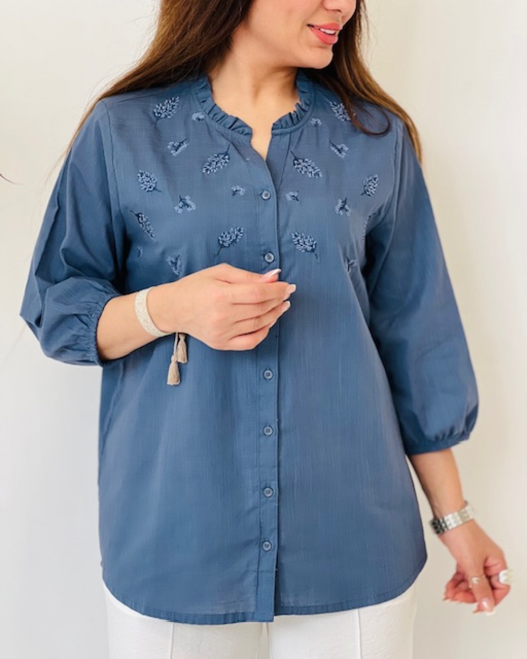 شومیز گلدوزی ال سی  کد1956