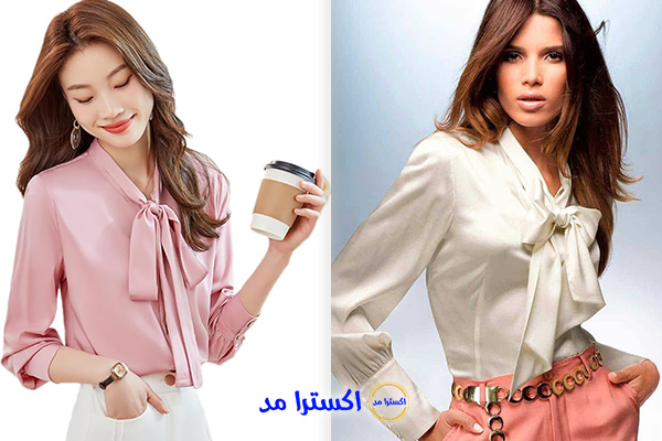 شومیز یقه کراواتی