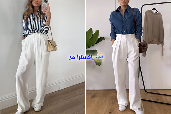 شلوار راسته پارچه‌ای