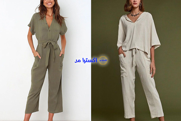 ست تیشرت و شلوار لینن