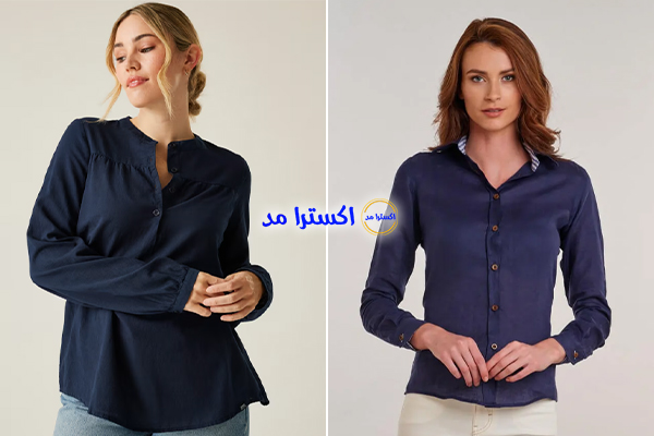 استایل با شومیز لینن سورمه‌ای