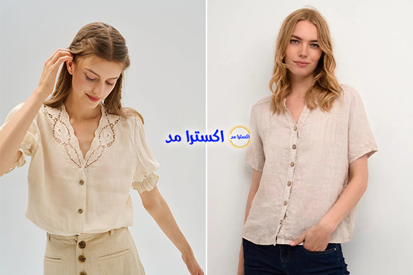 شومیز لینن کرمی