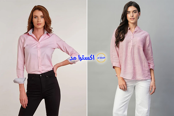 شومیز لینن صورتی