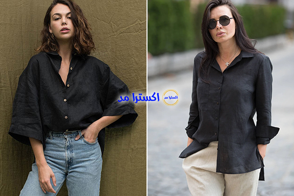 استایل با شومیز لنین مشکی