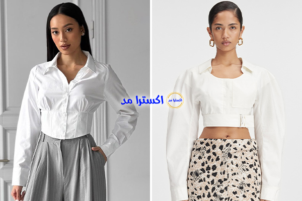 شومیز کراپ با یقه باز