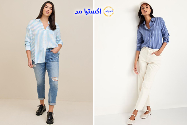 استایل شومیز راه راه زنانه