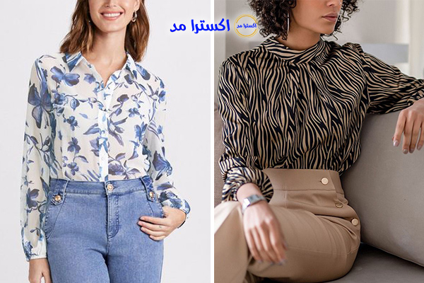ست کردن شومیز طرح دار مجلسی