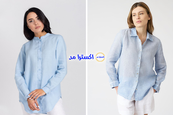 استایل با شومیز آبی روشن