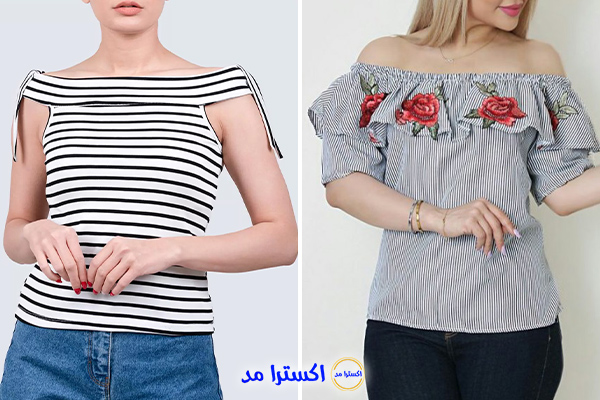 تاپ یقه قایقی