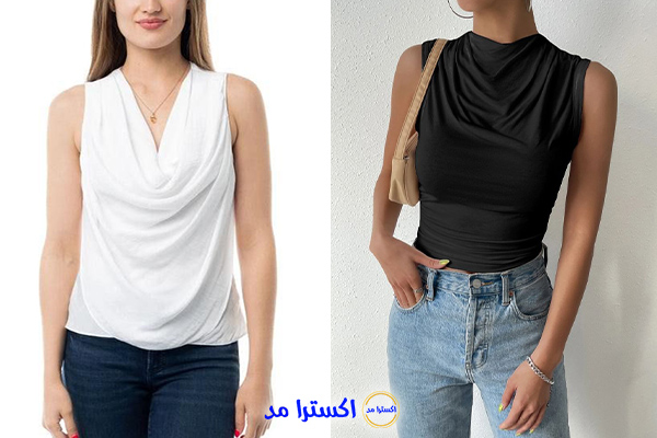 تاپ یقه دراپه
