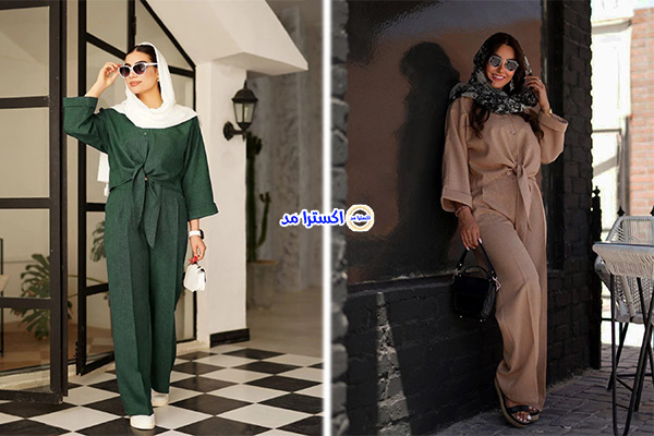 ایده استایل شومیز گرهای با شلوار راسته