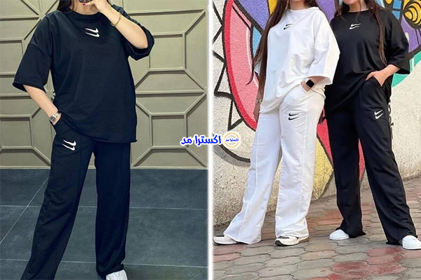 تیشرت لانگ و شلوار گرمکن دخترانه