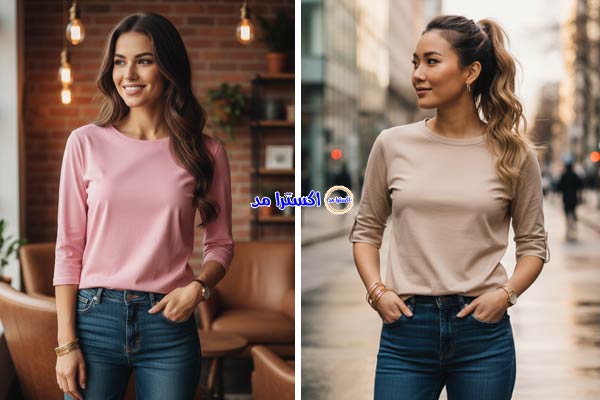 تیشرت آستین سه ربع