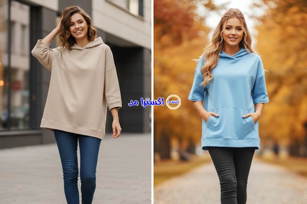 تیشرت باکسی کلاه دار