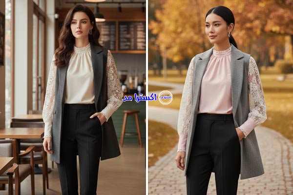 بلوز نخی آستین تور