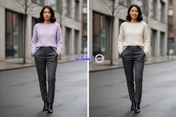 بلوز موهر یقه قایقی