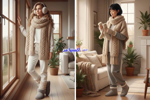 ترکیب لباس راحتی با اکسسوریهای نرم و گرم